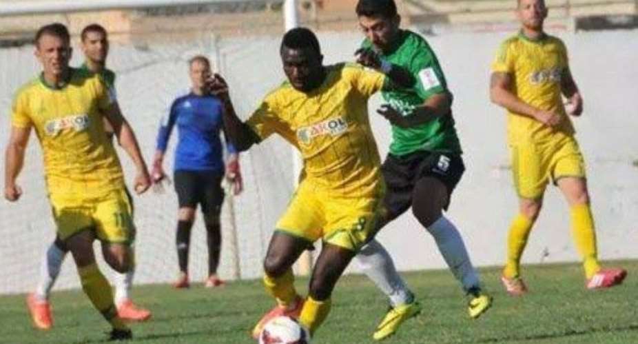 Ghanaian striker Edwin Osei Pele scores on his Magusa Turk Gucu debut