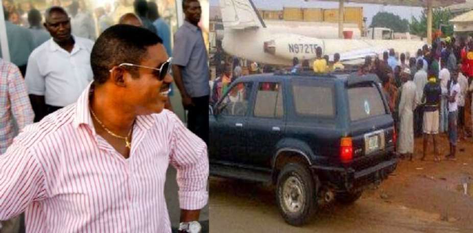Revealed: Plane On Lagos Road Owned By Omotolas Hubby Pictures