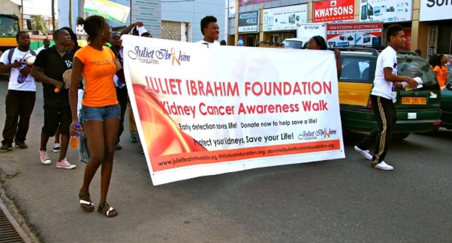 THE JULIET IBRAHIM FOUNDATION HONOURED WORLD KIDNEY DAY WITH AN AWARENESS WALK IN THE STREETS OF ACCRA