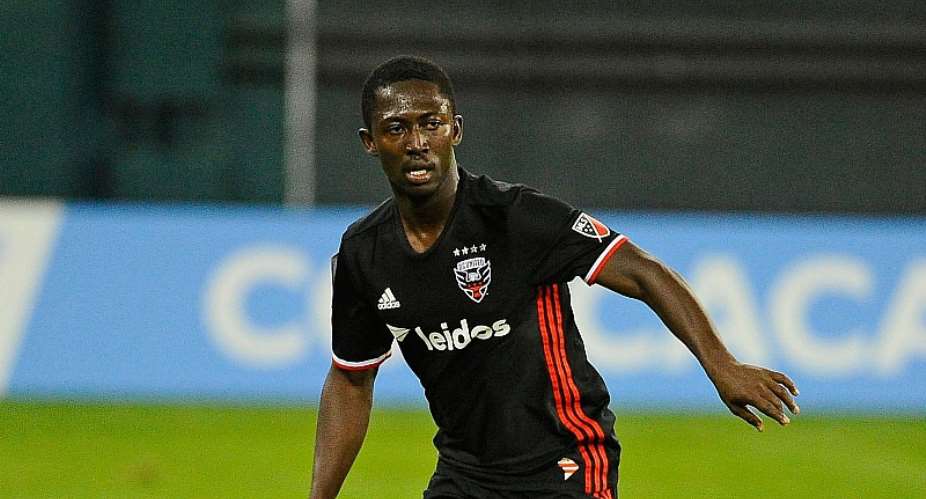 Ghanaian Patrick Nyarko scores to earn a point for DC United at Chicago Fire