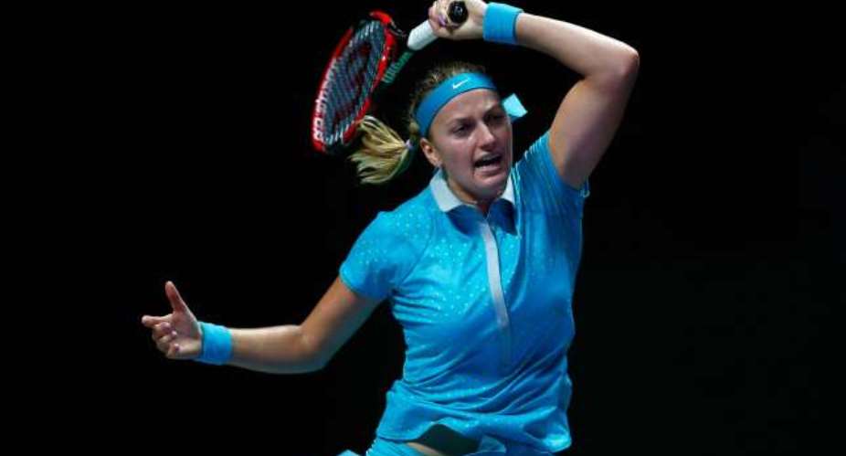 Brink of exit: Petra Kvitova beat Maria Sharapova in WTA Finals