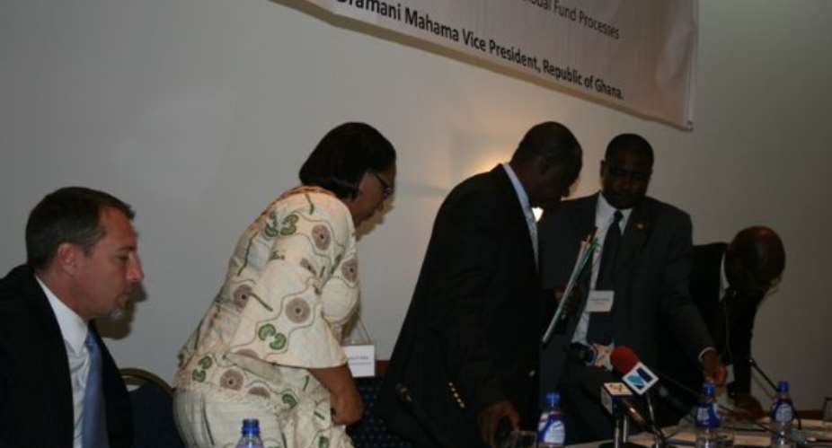 Dr Benjamin Kumbuor, (middle) a Deputy Minister of Health speaking
