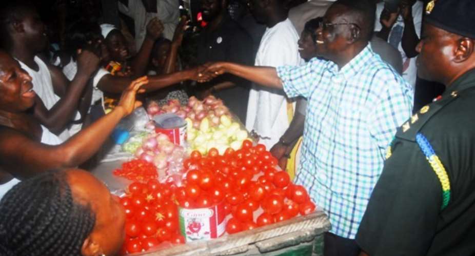 President Mills visit some markets in the Accra metropolis