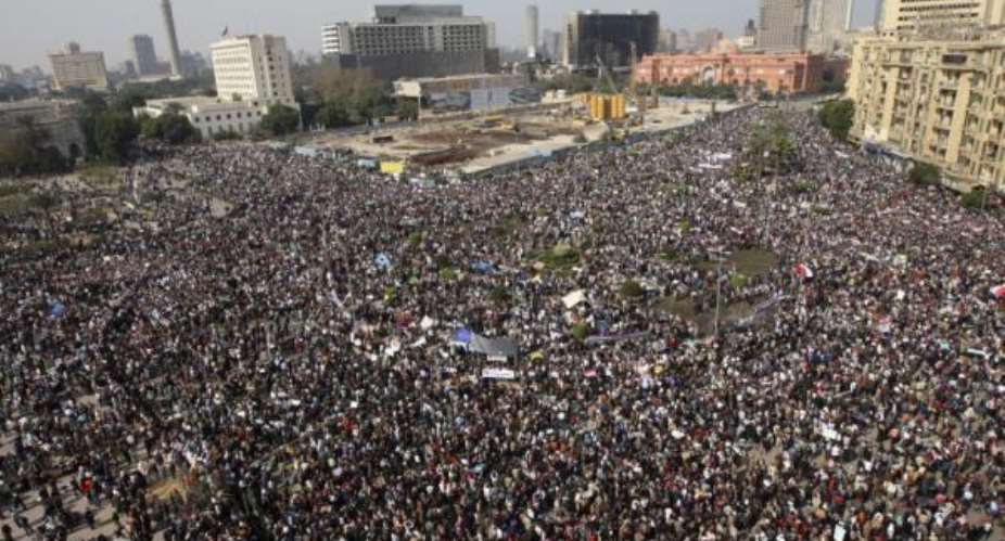 Protesters at cairo, tahrir square