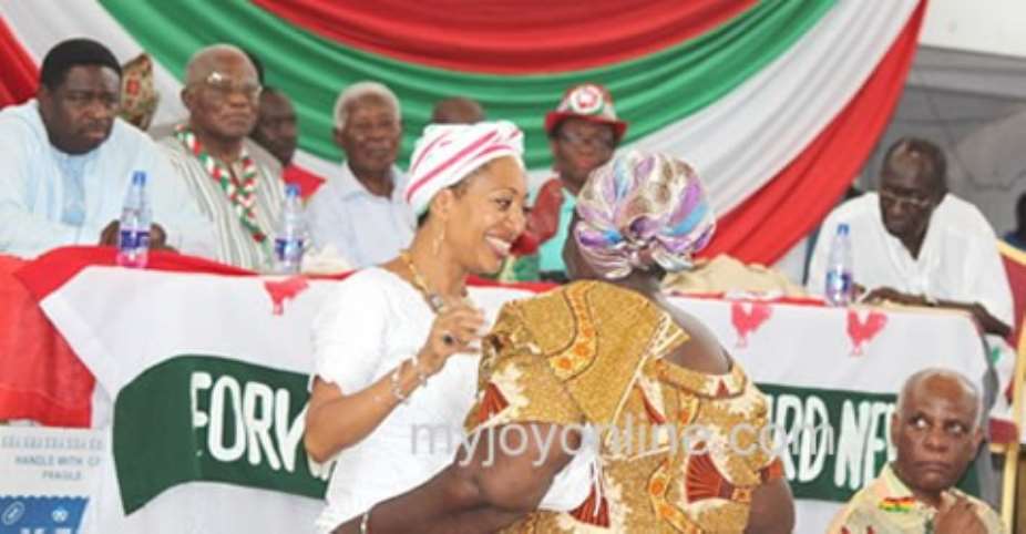 Samia Yaba Nkrumah beaming with smiles hours before the election