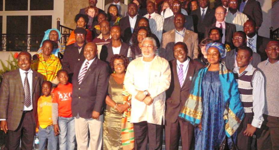A group photo with President Rawlings