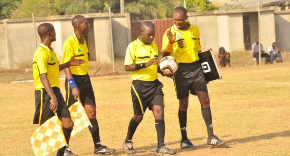 Referee J.A Amenya accused of biased officiating by the Hearts fans