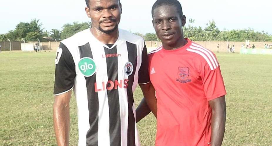 Selasi Adjei, left with Heart of Lions’ Edem Kodjo, believes Hearts are ready for the league