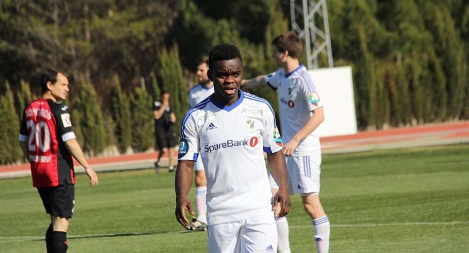 Ghanaian attacker Shadrach Eghan on target for Norwegian side Stabaek in friendly
