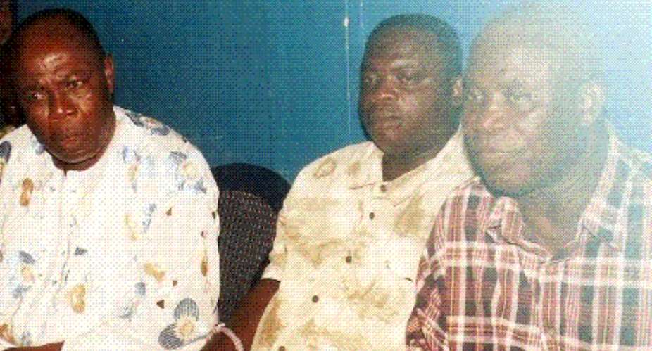 Delegation from the Ga District led by Amasaman Mantse, Nii Amasah Oseiku II (extreme left)