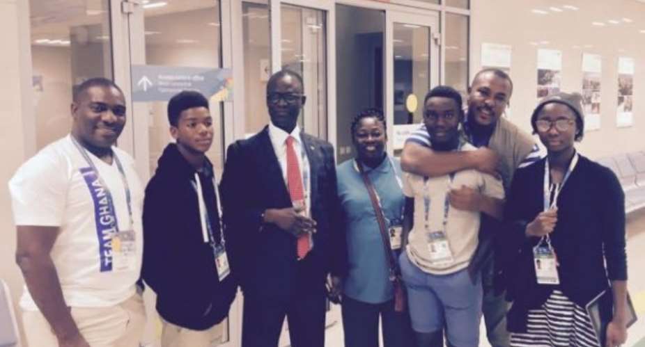Minister Visits Ghana Swimmers In Russia