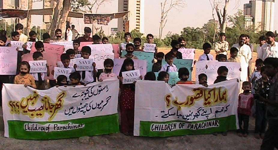 Students of Parachinar protesting before national press club Islamabad.