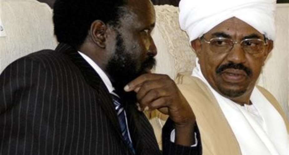 South Sudanese President Salva Kiir and Sudanese President Omar al Bashir