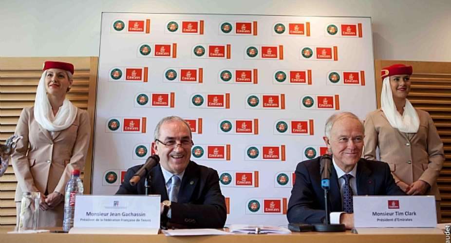 Jean Gachassin, President Of The French Federation Of Tennis And Tim Clark, President Emirates Airline At The Roland Garros Press Conference In Paris