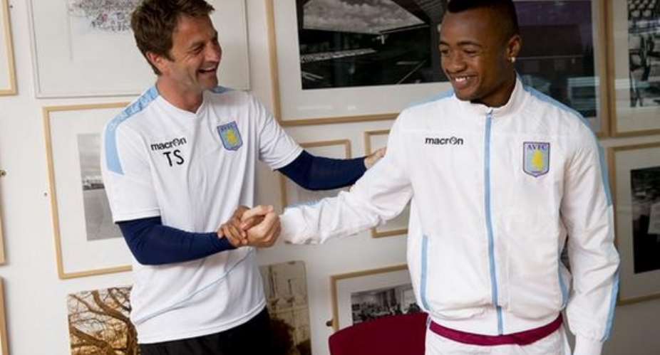 Tim Sherwood welcomes Jordan Ayew to Aston Villa