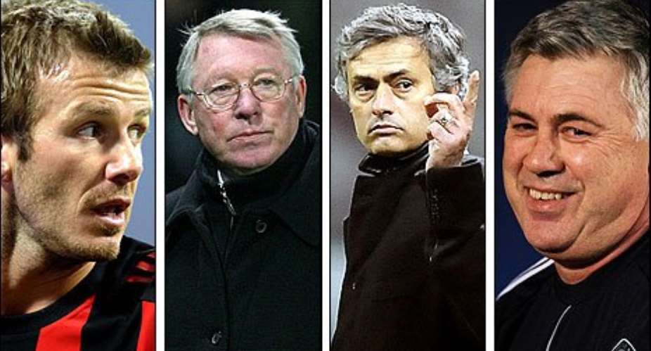 The draw sees Beckham, left, and Mourinho, second right, return to former clubs