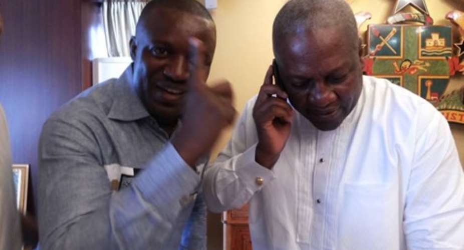 Excited John Jinapor and President Mahama shortly after the judgment was delivered.