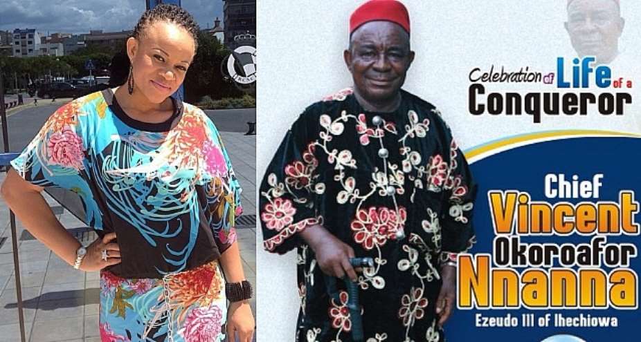 Actress Uche Nnanna Announces Burial Arrangement Of Late Father