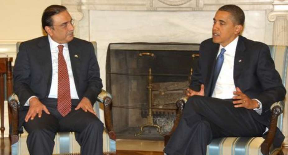 US President Barack Hussain Obama with Pak President Asif Ali Zardari