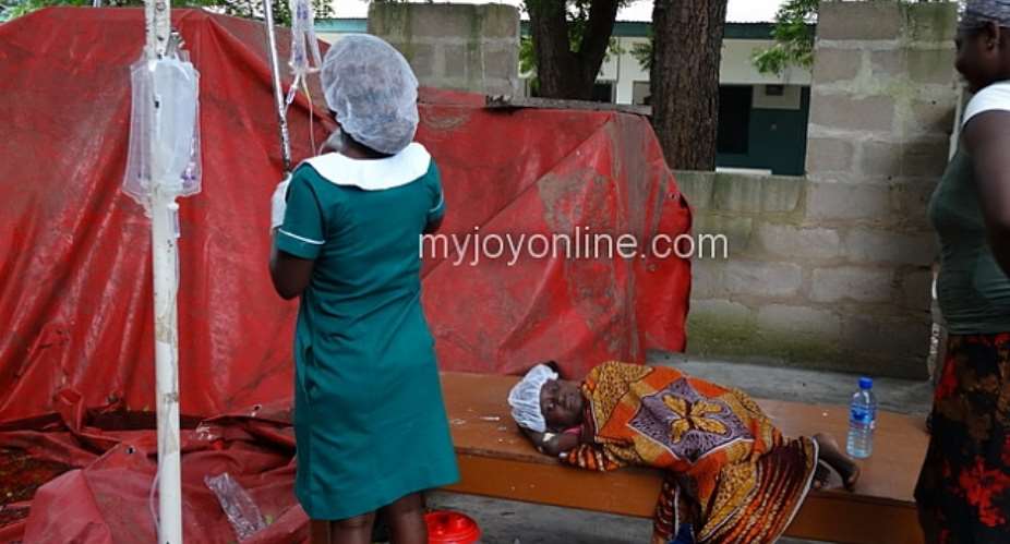 Photo: Amasaman hospital treats cholera patients in uncompleted buildings
