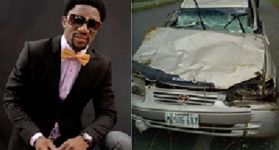 FAST RISING COMEDIAN OGUS BABA  SURVIVES AUTO CRASH