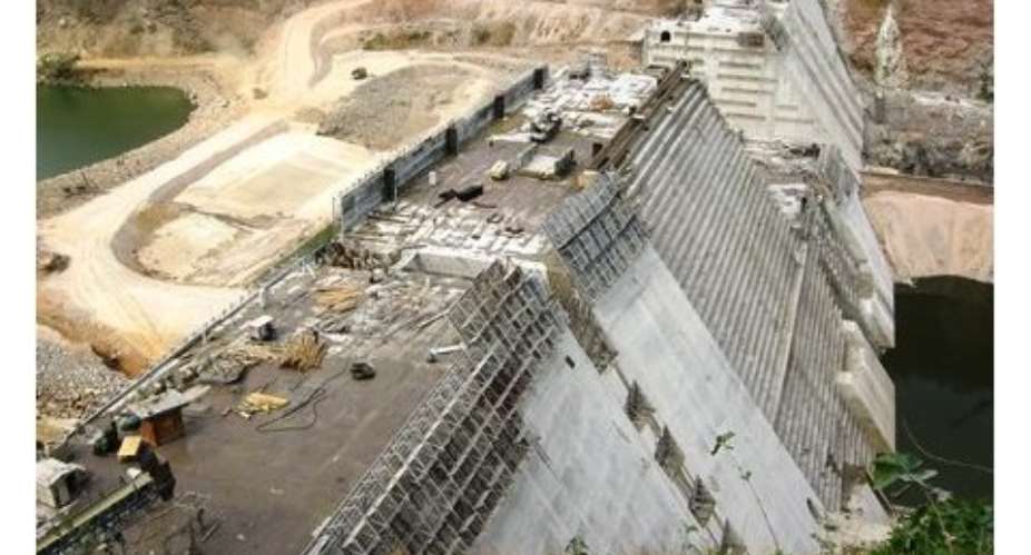 The Bui Dam under construction