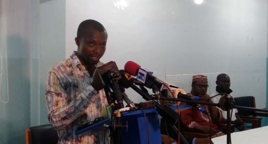 The Director of Communications of Save NPP Now, Mr Baah Acheamfour, addressing the media at a press conference in Accra