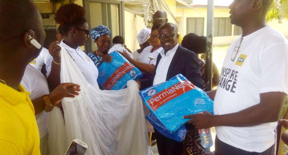 MTN Donates Mosquito Nets To Tema General Hospital