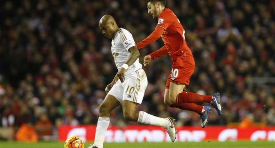 Dede Ayew the brightest spot in Swansea's toothless display at Anfield