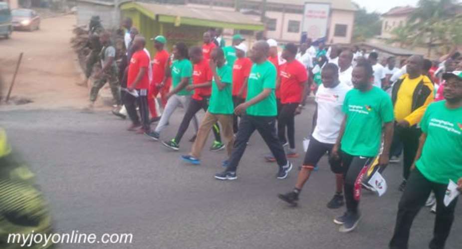 Veep joins Koforidua residents for Val's Day Health Walk