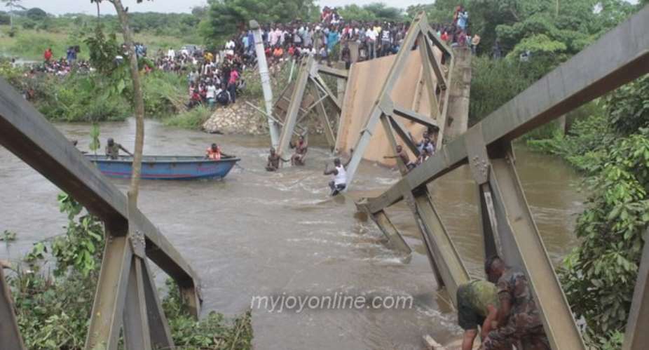 Bridge collapses at Amasaman; Truck driver feared dead