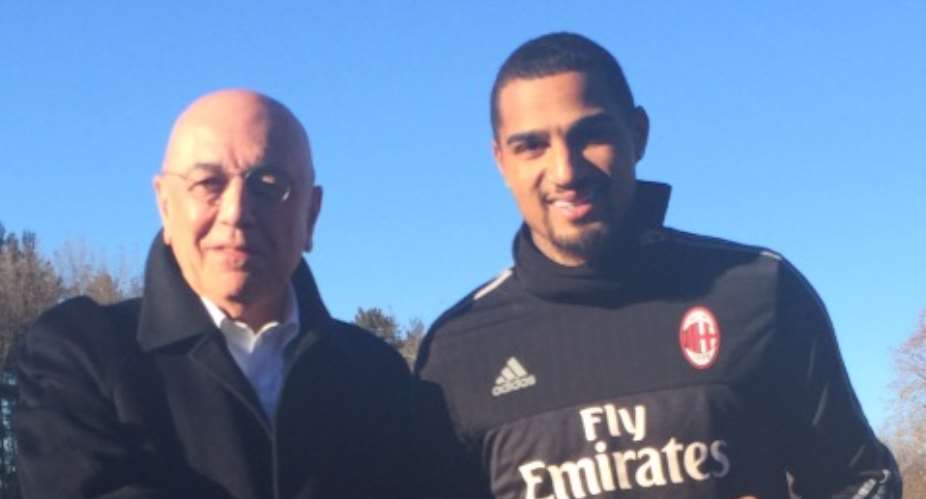 CEO Adriano Galliani and Kevin Prince Boateng.