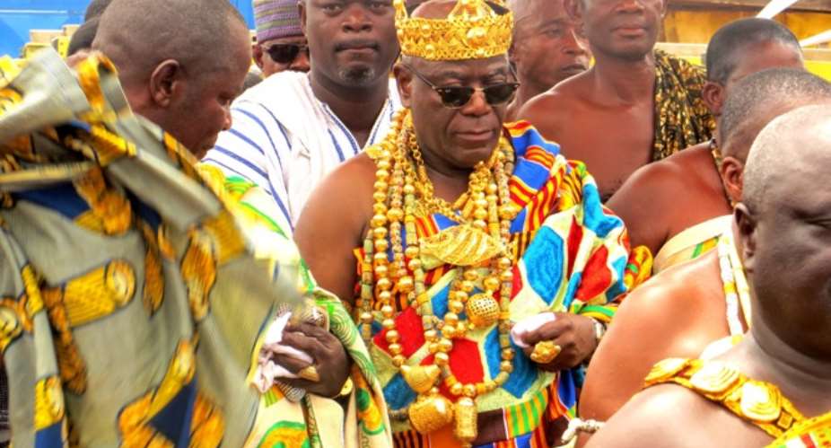 His Royal Majesty, Nana Takyi Wiabo V, Chief of Gomoa Benso, Known In private Life As Nana Richmond Kojo Aggrey, In His Traditional Golden Regalia