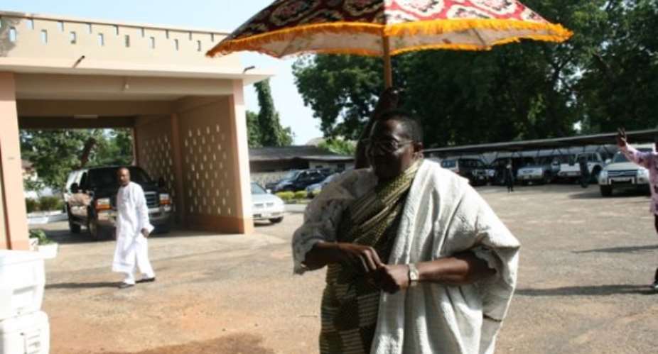 Mr Nii Armah Ashietey, Greater Accra Regional Minister dancing at the Homowo Celebration luncheon.  