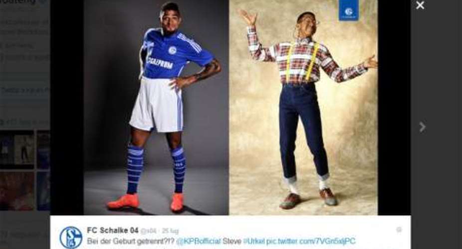 Schalke star Kevin Boateng poses for official squad photo