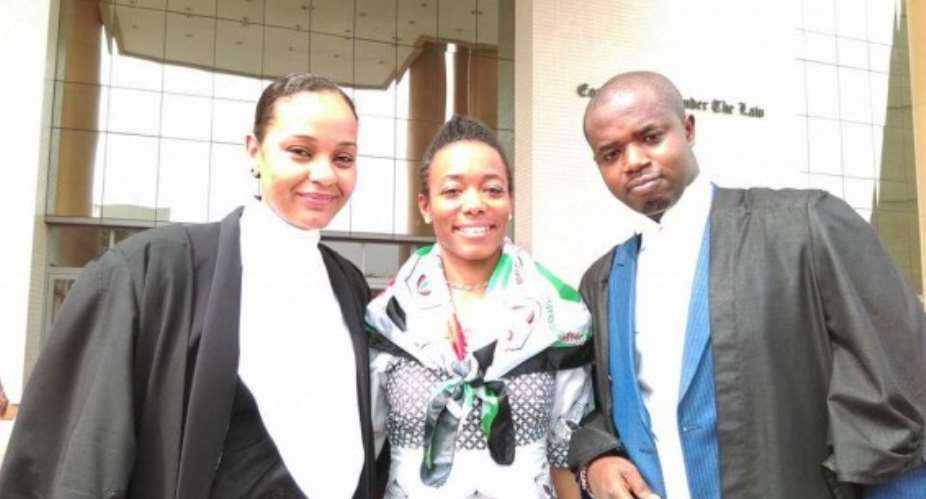 Zanetor Rawlings and her lawyers.