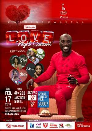 Kwabena Kwabena To 'Romance' Accra with 'Vitamilk Love Night' Concert