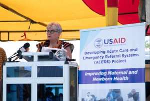 Amb in Gushiegu District – U.S. Ambassador Stephanie Sullivan speaks at inauguration of the U.S.-funded Geshiegu Ambulance Dispatch Center