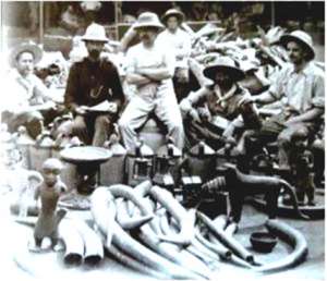 Members of the nefarious British Punitive Expedition of 1897 posing proudly with looted Benin artefacts.