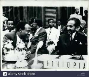 Kwame Nkrumah (left) and Emperor Haile Selassie, the man considered divine by many Rastafarians.