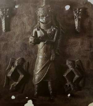 Relief plaque, Oba Esigie, Benin, Nigerian, now in Tropenmuseum, Amsterdam, Netherlands.