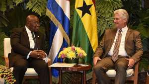 The Ghanaian leader, Nana Akufo Addo and Miguel Díaz-Canel Bermúdez