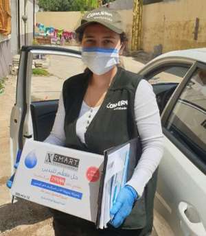 Figure 4 Concern Lebanon are assisting in the building of a facility for suspected positive Covid-19 cases, they also provide information to the community on prevention of the spread of the virus. Photo: Concern Worldwide
