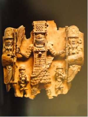 Oba Ozolua and his retainers, Benin, Nigeria, now in Völkerkunde Museum, Vienna, Austria.