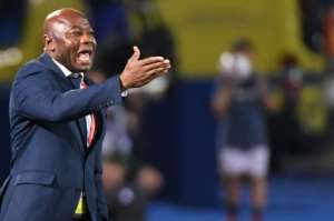 Tanzania coach and former Nigeria star Emmanuel Amunike reacts during a 2-0 defeat by Senegal in the Africa Cup of Nations. By Khaled DESOUKI (AFP)