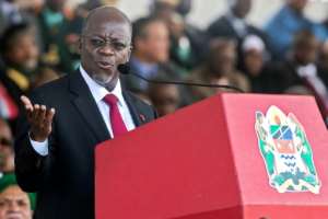 Tanzanian President John Magufuli, photographed here during his inauguration ceremony in 2015, has been accused of authoritarianism by human rights defenders. By Daniel Hayduk (AFP)