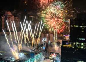 Tens of thousands gathered in downtown Bangkok to welcome the new year in Thailand. By Mladen ANTONOV (AFP)