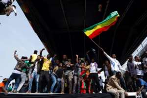 Tens of thousands of people attended Ethiopian Prime Minister Abiy Ahmed's first rally since coming to office in April. By YONAS TADESE (AFP)