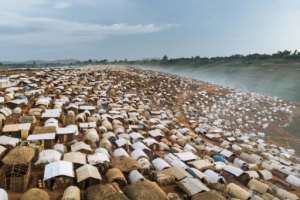 Thousands of people are crammed into a camp for displaced people on the sides of Mount Rhoo, 60 kms from the Ituri capital of Bunia. By ALEXIS HUGUET (AFP)