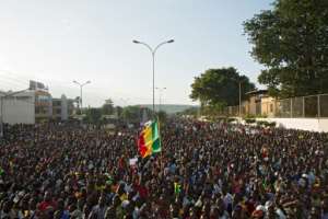 Thousands of people gathered in Bamako on Friday to support the army and junta after they overthrew Keita. By ANNIE RISEMBERG (AFP)